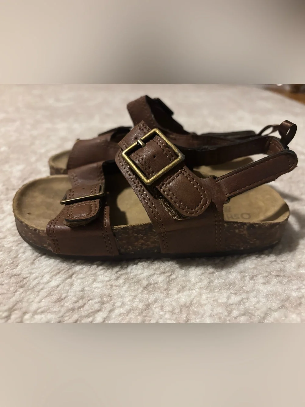 OshKosh B'gosh Brown Double-Buckle Casual Kids Sandals